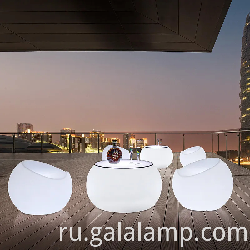 Современный светодиодный круглый стул и набор стола